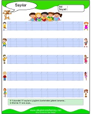 okul öncesi 1 sayısı çizgi çalışması